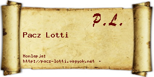 Pacz Lotti névjegykártya